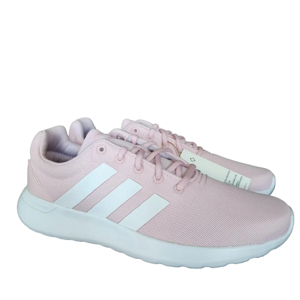 adidas Lite Racer CLN 2.0 Running Shoe, Clear Pink/White/White, 6.5 US